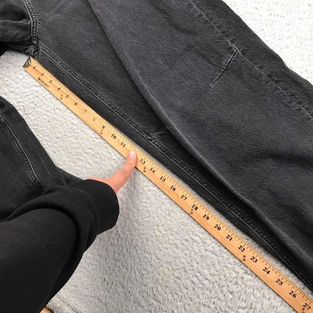 We The Free People Crossroads Straight Jeans Womens 31 (35x30)Washed Black Baggy